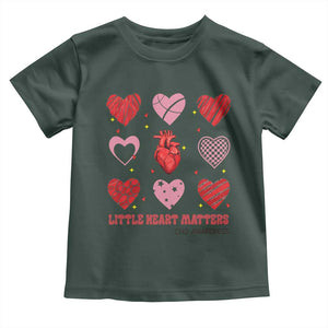 Congenital Heart Disease CHD Awareness Toddler T Shirt Little Heart Matters TS11 Dark Forest Green Print Your Wear