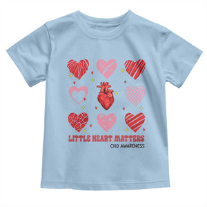 Congenital Heart Disease CHD Awareness Toddler T Shirt Little Heart Matters TS11 Light Blue Print Your Wear