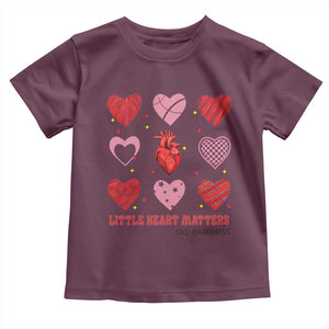 Congenital Heart Disease CHD Awareness Toddler T Shirt Little Heart Matters TS11 Maroon Print Your Wear