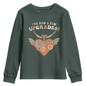 Congenital Heart Disease CHD Awareness Youth Sweatshirt I've Had A Few Upgrades Toy Heart TS11 Dark Forest Green Print Your Wear