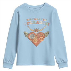 Congenital Heart Disease CHD Awareness Youth Sweatshirt I've Had A Few Upgrades Toy Heart TS11 Light Blue Print Your Wear