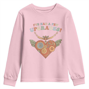 Congenital Heart Disease CHD Awareness Youth Sweatshirt I've Had A Few Upgrades Toy Heart TS11 Light Pink Print Your Wear