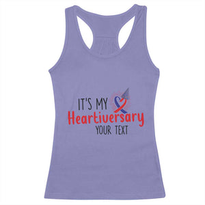 Personalized CHD Awareness Heart Anniversary Racerback Tank Top Custom Text It's My Heartiversary TS11 Violet Print Your Wear