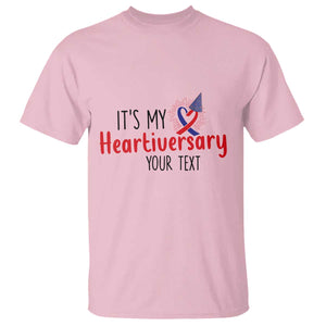 Personalized CHD Awareness Heart Anniversary T Shirt Custom Text It's My Heartiversary TS11 Light Pink Print Your Wear