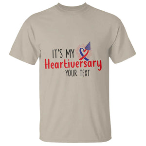 Personalized CHD Awareness Heart Anniversary T Shirt Custom Text It's My Heartiversary TS11 Sand Print Your Wear