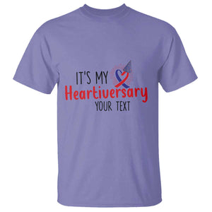 Personalized CHD Awareness Heart Anniversary T Shirt Custom Text It's My Heartiversary TS11 Violet Print Your Wear