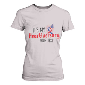 Personalized CHD Awareness Heart Anniversary T Shirt For Women Custom Text It's My Heartiversary TS11 Ice Gray Print Your Wear