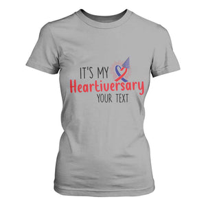 Personalized CHD Awareness Heart Anniversary T Shirt For Women Custom Text It's My Heartiversary TS11 Sport Gray Print Your Wear