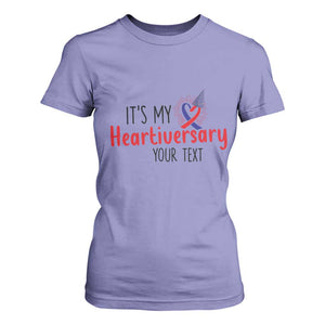 Personalized CHD Awareness Heart Anniversary T Shirt For Women Custom Text It's My Heartiversary TS11 Violet Print Your Wear