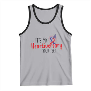 Personalized CHD Awareness Heart Anniversary Tank Top Custom Text It's My Heartiversary TS11 Athletic Heather Black Print Your Wear