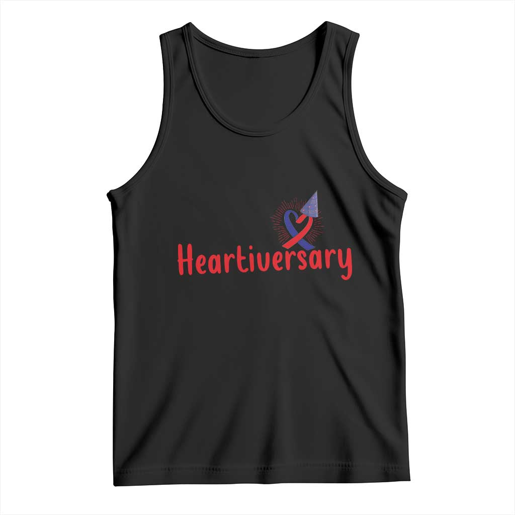 Personalized CHD Awareness Heart Anniversary Tank Top Custom Text It's My Heartiversary TS11 Black Print Your Wear