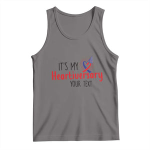 Personalized CHD Awareness Heart Anniversary Tank Top Custom Text It's My Heartiversary TS11 Deep Heather Print Your Wear