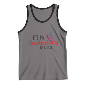 Personalized CHD Awareness Heart Anniversary Tank Top Custom Text It's My Heartiversary TS11 Deep Heather Black Print Your Wear