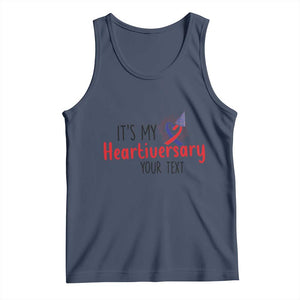 Personalized CHD Awareness Heart Anniversary Tank Top Custom Text It's My Heartiversary TS11 Navy Print Your Wear