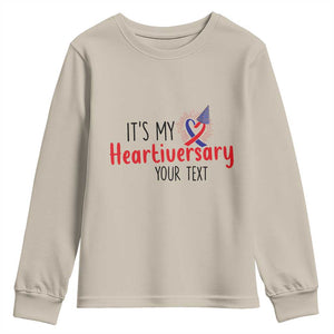 Personalized CHD Awareness Heart Anniversary Youth Sweatshirt Custom Text It's My Heartiversary TS11 Sand Print Your Wear