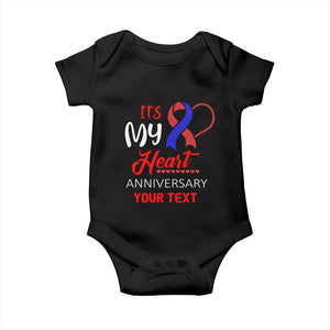 Personalized CHD Awareness Baby Onesie Custom Text It's My Heart Anniversary TS11 Black Print Your Wear