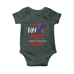 Personalized CHD Awareness Baby Onesie Custom Text It's My Heart Anniversary TS11 Dark Forest Green Print Your Wear