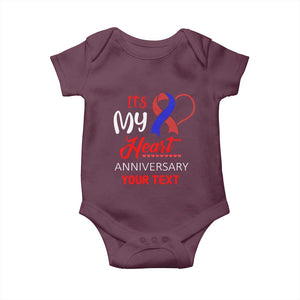 Personalized CHD Awareness Baby Onesie Custom Text It's My Heart Anniversary TS11 Maroon Print Your Wear