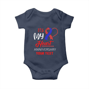 Personalized CHD Awareness Baby Onesie Custom Text It's My Heart Anniversary TS11 Navy Print Your Wear