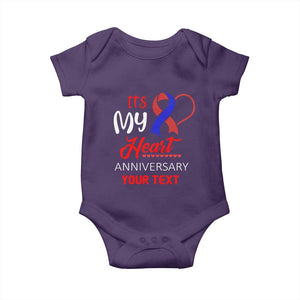 Personalized CHD Awareness Baby Onesie Custom Text It's My Heart Anniversary TS11 Purple Print Your Wear