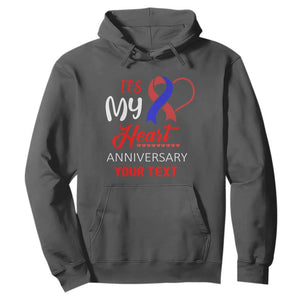 Personalized CHD Awareness Hoodie Custom Text It's My Heart Anniversary TS11 Dark Heather Print Your Wear