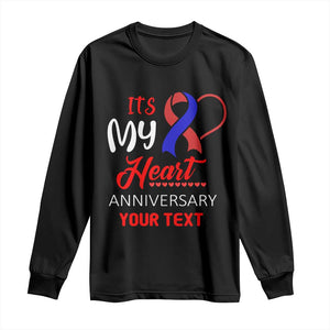 Personalized CHD Awareness Long Sleeve Shirt Custom Text It's My Heart Anniversary TS11 Black Print Your Wear