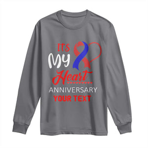 Personalized CHD Awareness Long Sleeve Shirt Custom Text It's My Heart Anniversary TS11 Charcoal Print Your Wear