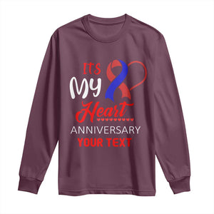 Personalized CHD Awareness Long Sleeve Shirt Custom Text It's My Heart Anniversary TS11 Maroon Print Your Wear