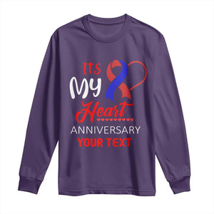 Personalized CHD Awareness Long Sleeve Shirt Custom Text It's My Heart Anniversary TS11 Purple Print Your Wear