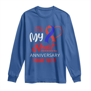 Personalized CHD Awareness Long Sleeve Shirt Custom Text It's My Heart Anniversary TS11 Royal Blue Print Your Wear