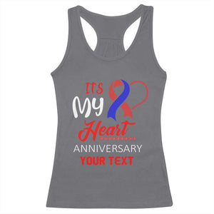 Personalized CHD Awareness Racerback Tank Top Custom Text It's My Heart Anniversary TS11 Charcoal Print Your Wear