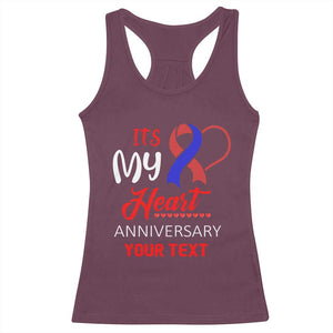 Personalized CHD Awareness Racerback Tank Top Custom Text It's My Heart Anniversary TS11 Maroon Print Your Wear