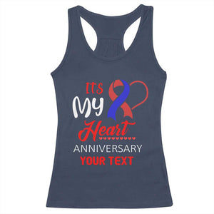 Personalized CHD Awareness Racerback Tank Top Custom Text It's My Heart Anniversary TS11 Navy Print Your Wear