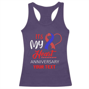 Personalized CHD Awareness Racerback Tank Top Custom Text It's My Heart Anniversary TS11 Purple Print Your Wear