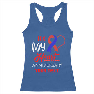 Personalized CHD Awareness Racerback Tank Top Custom Text It's My Heart Anniversary TS11 Royal Blue Print Your Wear