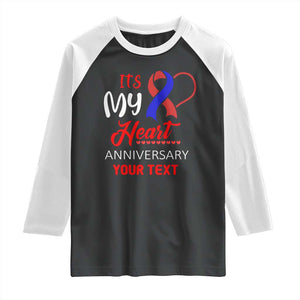 Personalized CHD Awareness Raglan Shirt Custom Text It's My Heart Anniversary TS11 Black White Print Your Wear