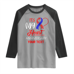 Personalized CHD Awareness Raglan Shirt Custom Text It's My Heart Anniversary TS11 Sport Gray Black Print Your Wear