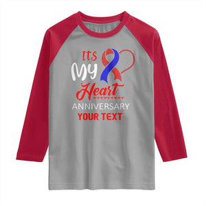 Personalized CHD Awareness Raglan Shirt Custom Text It's My Heart Anniversary TS11 Sport Gray Red Print Your Wear