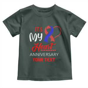 Personalized CHD Awareness Toddler T Shirt Custom Text It's My Heart Anniversary TS11 Dark Forest Green Print Your Wear