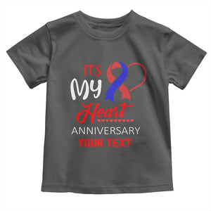 Personalized CHD Awareness Toddler T Shirt Custom Text It's My Heart Anniversary TS11 Dark Heather Print Your Wear