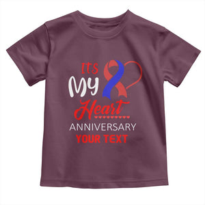 Personalized CHD Awareness Toddler T Shirt Custom Text It's My Heart Anniversary TS11 Maroon Print Your Wear