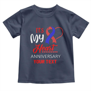 Personalized CHD Awareness Toddler T Shirt Custom Text It's My Heart Anniversary TS11 Navy Print Your Wear