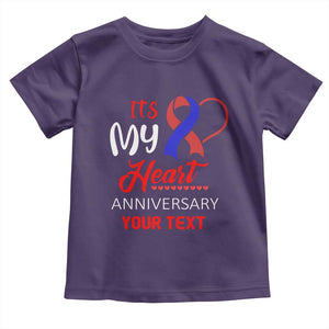 Personalized CHD Awareness Toddler T Shirt Custom Text It's My Heart Anniversary TS11 Purple Print Your Wear