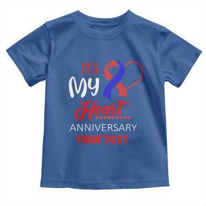 Personalized CHD Awareness Toddler T Shirt Custom Text It's My Heart Anniversary TS11 Royal Blue Print Your Wear