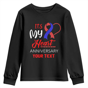 Personalized CHD Awareness Youth Sweatshirt Custom Text It's My Heart Anniversary TS11 Black Print Your Wear