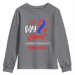 Personalized CHD Awareness Youth Sweatshirt Custom Text It's My Heart Anniversary TS11 Charcoal Print Your Wear