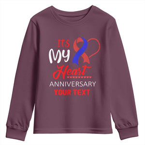 Personalized CHD Awareness Youth Sweatshirt Custom Text It's My Heart Anniversary TS11 Maroon Print Your Wear