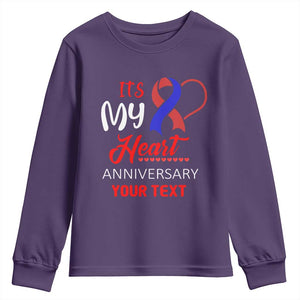 Personalized CHD Awareness Youth Sweatshirt Custom Text It's My Heart Anniversary TS11 Purple Print Your Wear