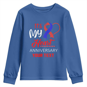 Personalized CHD Awareness Youth Sweatshirt Custom Text It's My Heart Anniversary TS11 Royal Blue Print Your Wear