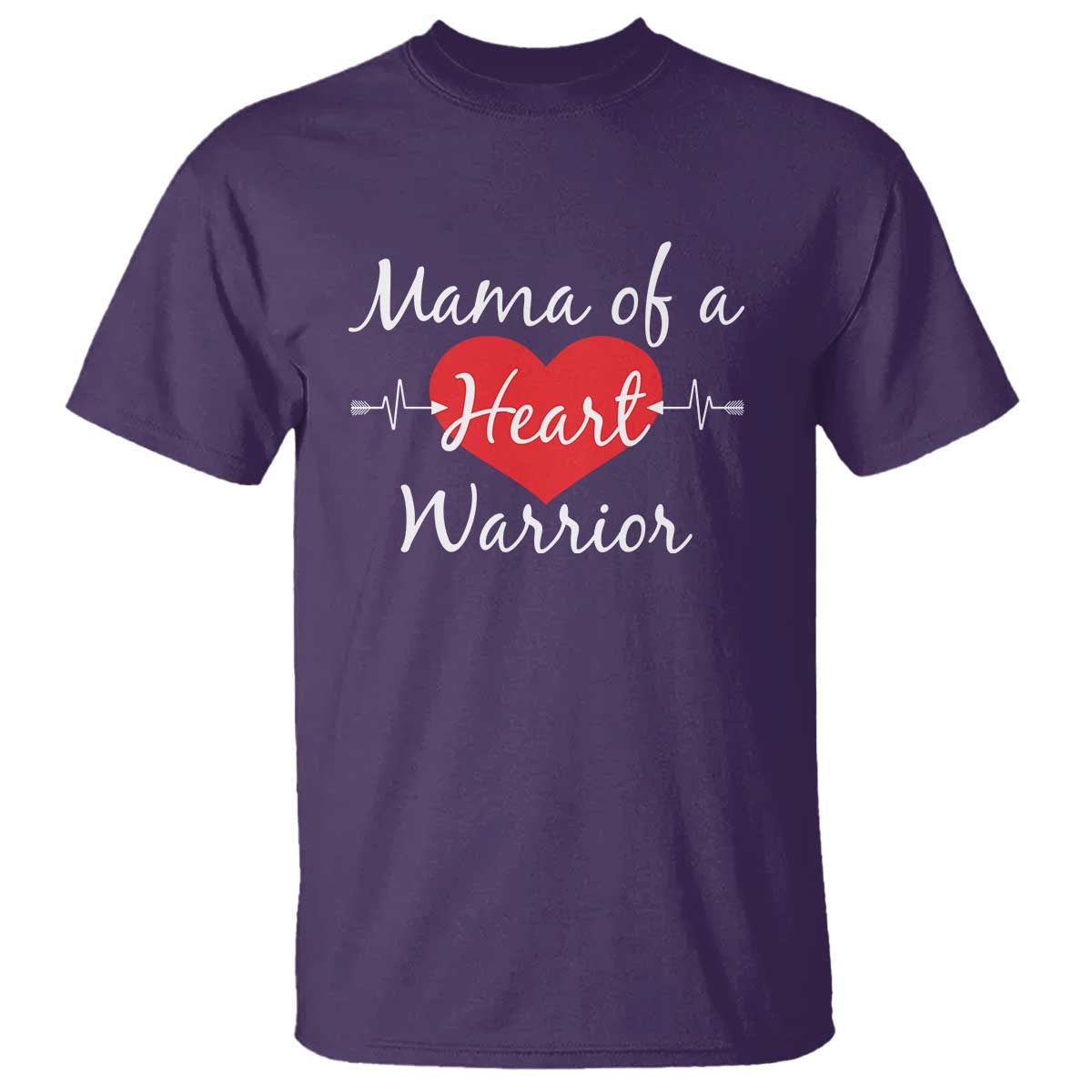 Mama Of A Heart Warrior T Shirt CHD Awareness Heart TS11 Purple Print Your Wear
